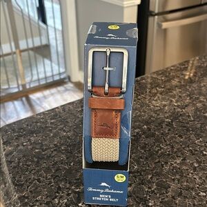 Tommy Bahama Men's Brown and Cream Stretch Belt